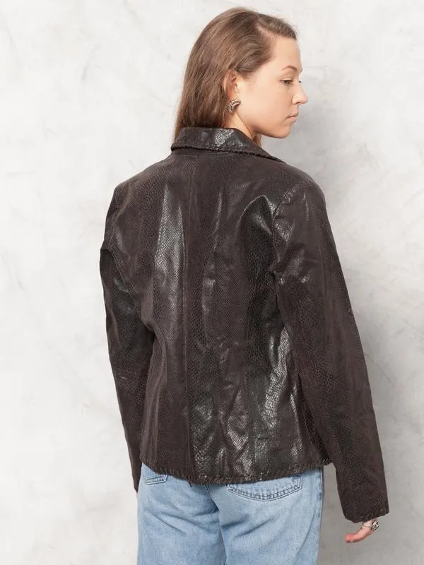 Vintage 80's Textured Leather Jacket