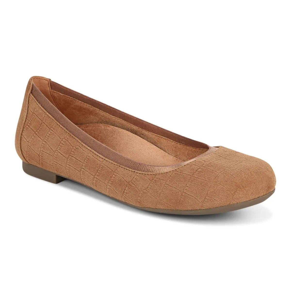 Vionic Anita Flat Tan Suede Women's