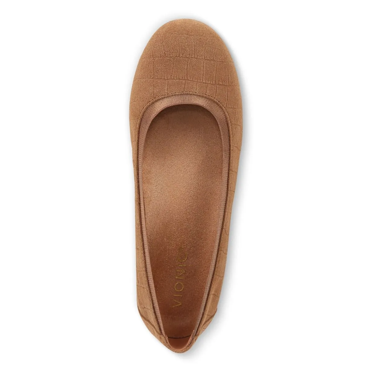 Vionic Anita Flat Tan Suede Women's