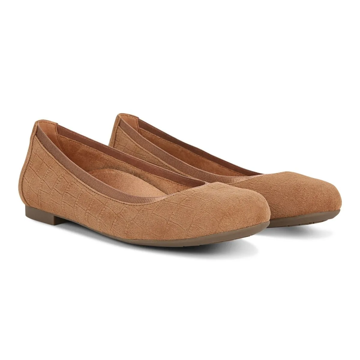 Vionic Anita Flat Tan Suede Women's