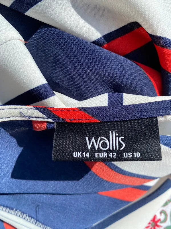 Wallis 14 blue red white longline jacket.