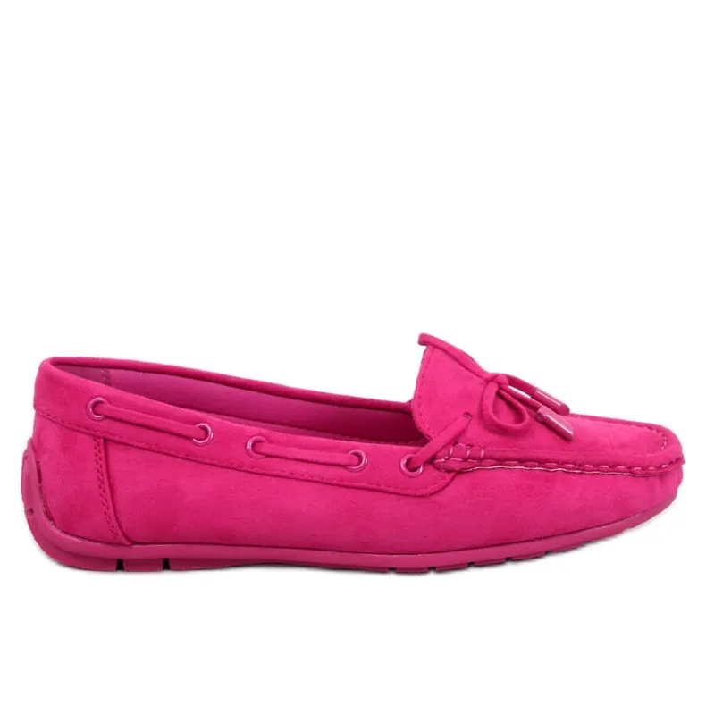 Wards Fuchsia suede moccasins pink