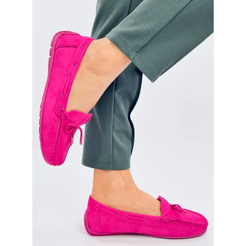 Wards Fuchsia suede moccasins pink