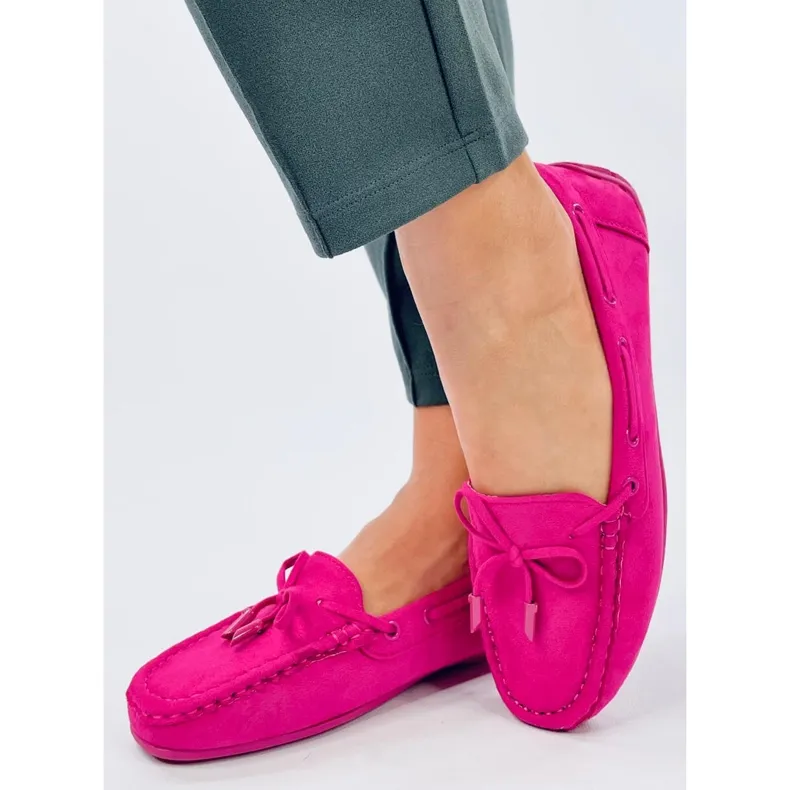 Wards Fuchsia suede moccasins pink