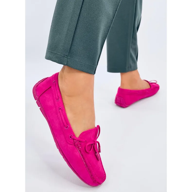 Wards Fuchsia suede moccasins pink