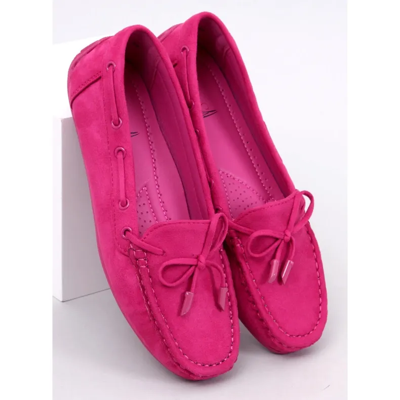 Wards Fuchsia suede moccasins pink