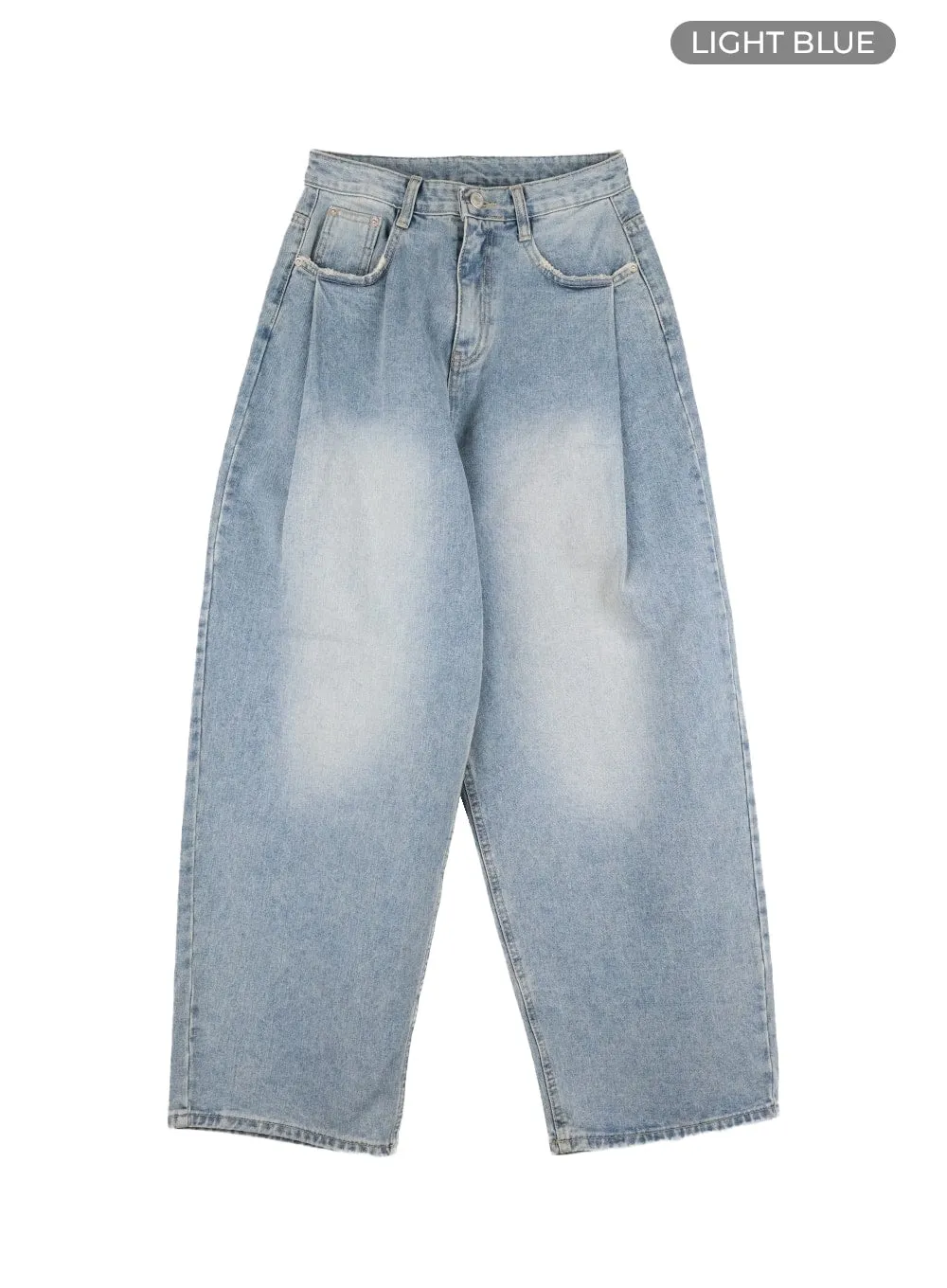 Faded Wide Leg Baggy Jeans CA416