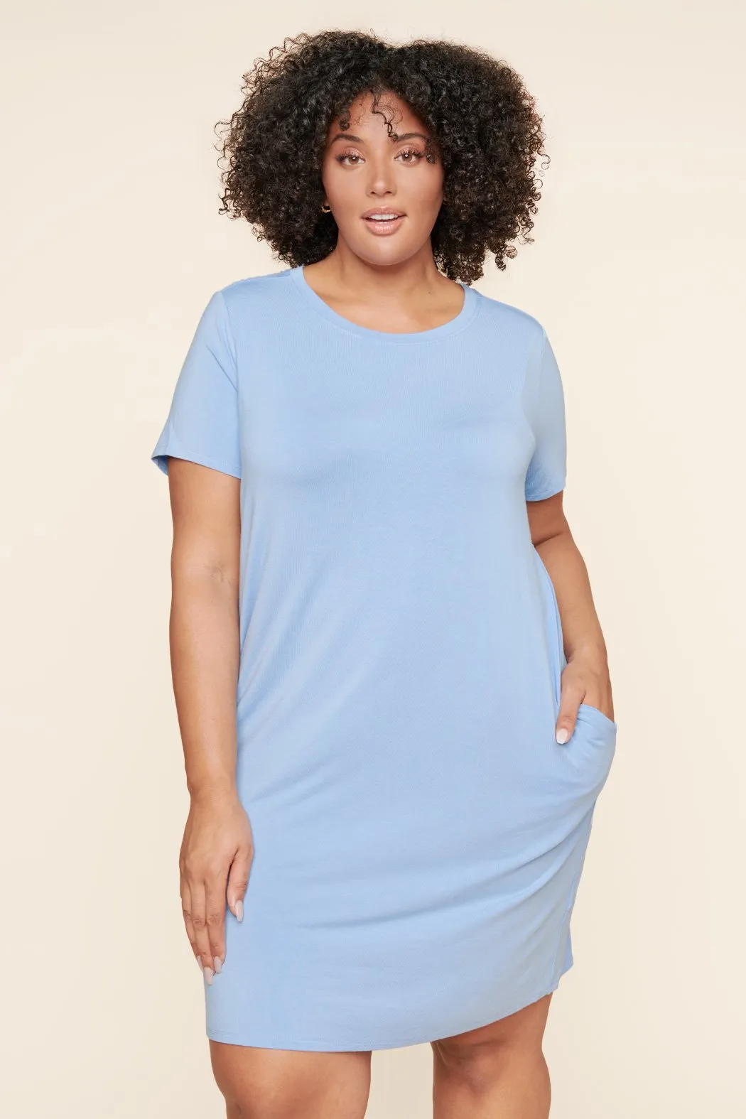 Weekender T Shirt Mini Jersey Knit Dress Curve