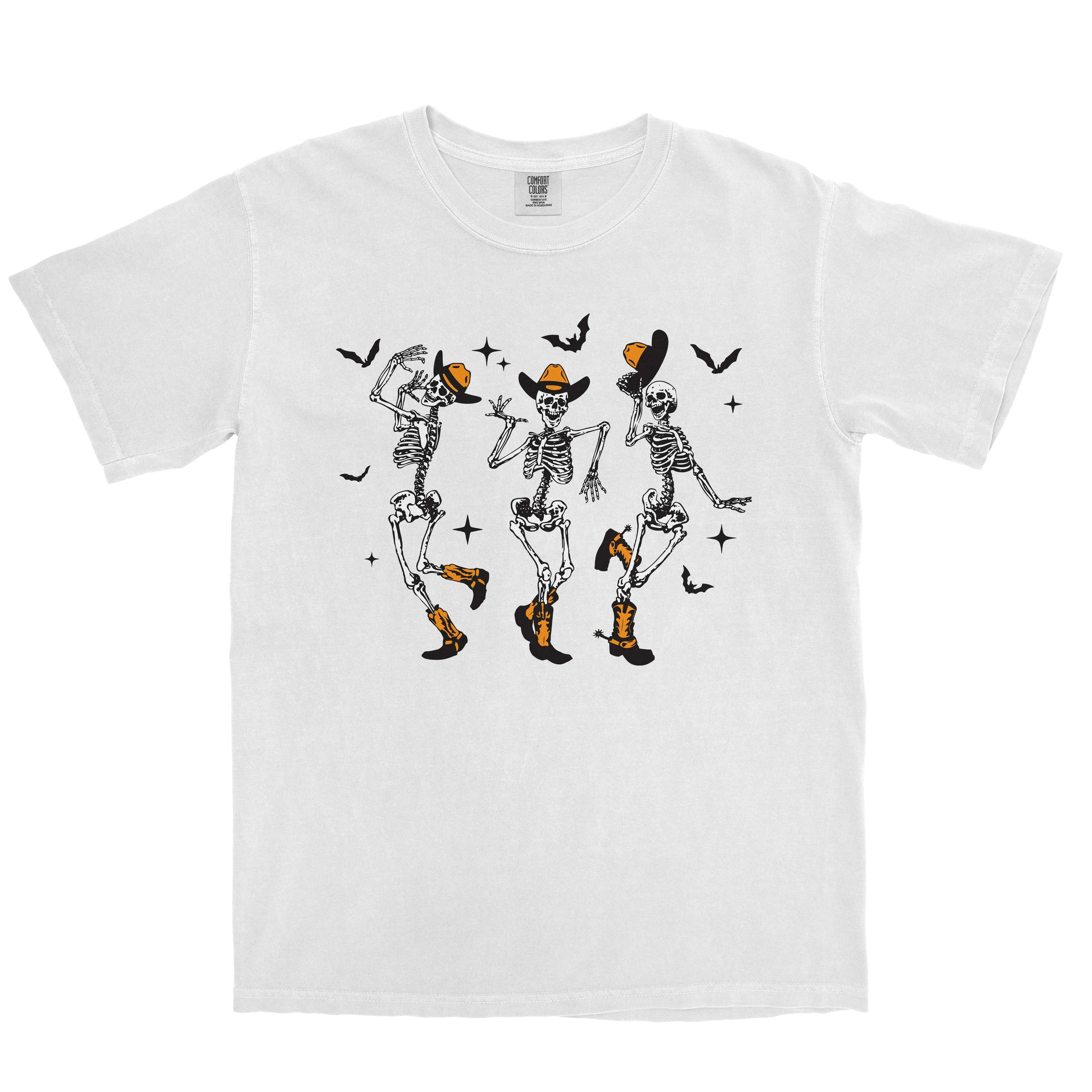 WESTERN DANCING SKELETON FARM HALLOWEEN SHIRT