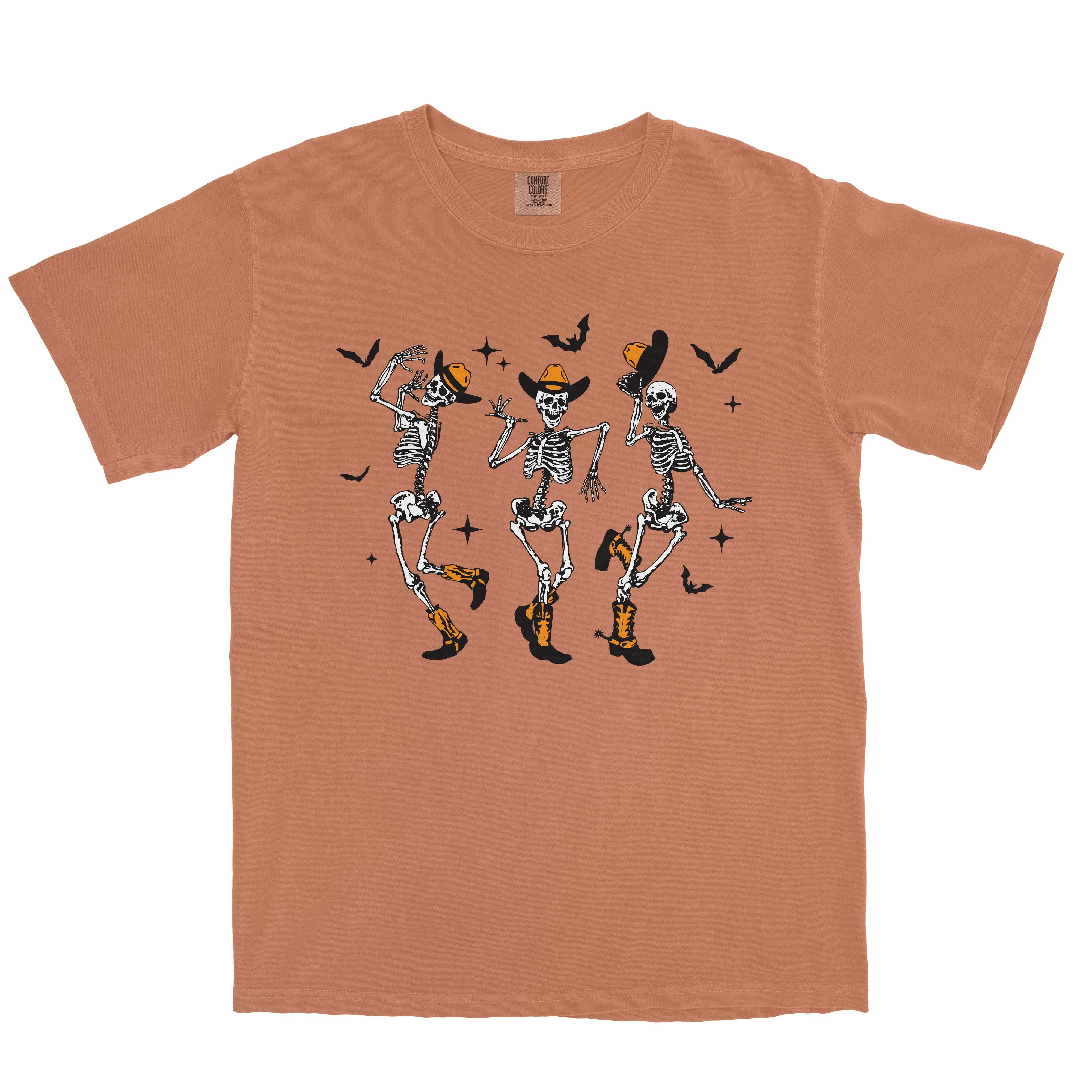 WESTERN DANCING SKELETON FARM HALLOWEEN SHIRT