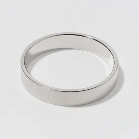 Matte 4mm White Gold Flat Wedding Band