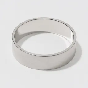 White Gold Flat Matte 6mm Wedding Band