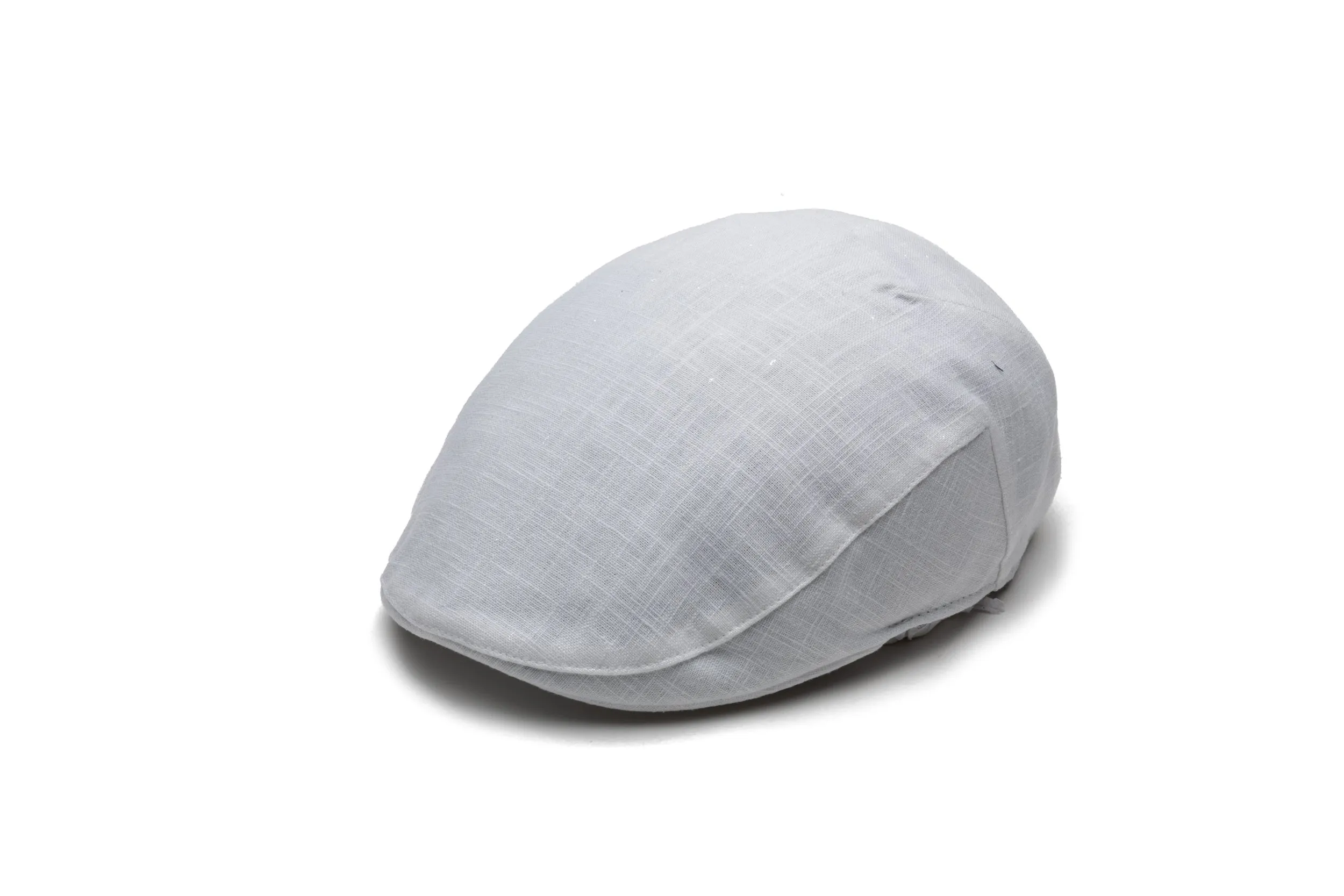 White Linen Flat Cap