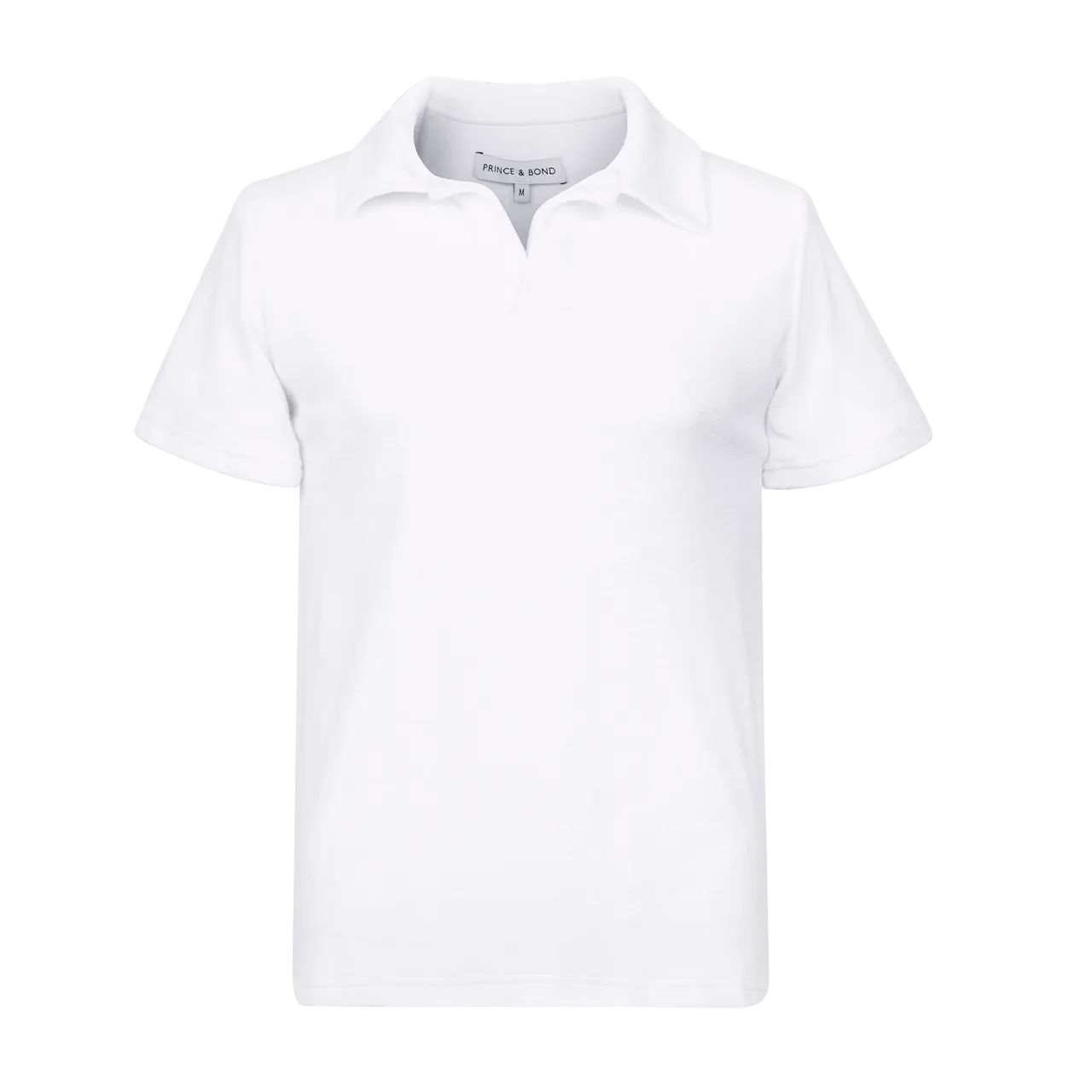 White Riviera Terry Polo - Men's Luxury Golf Shirt