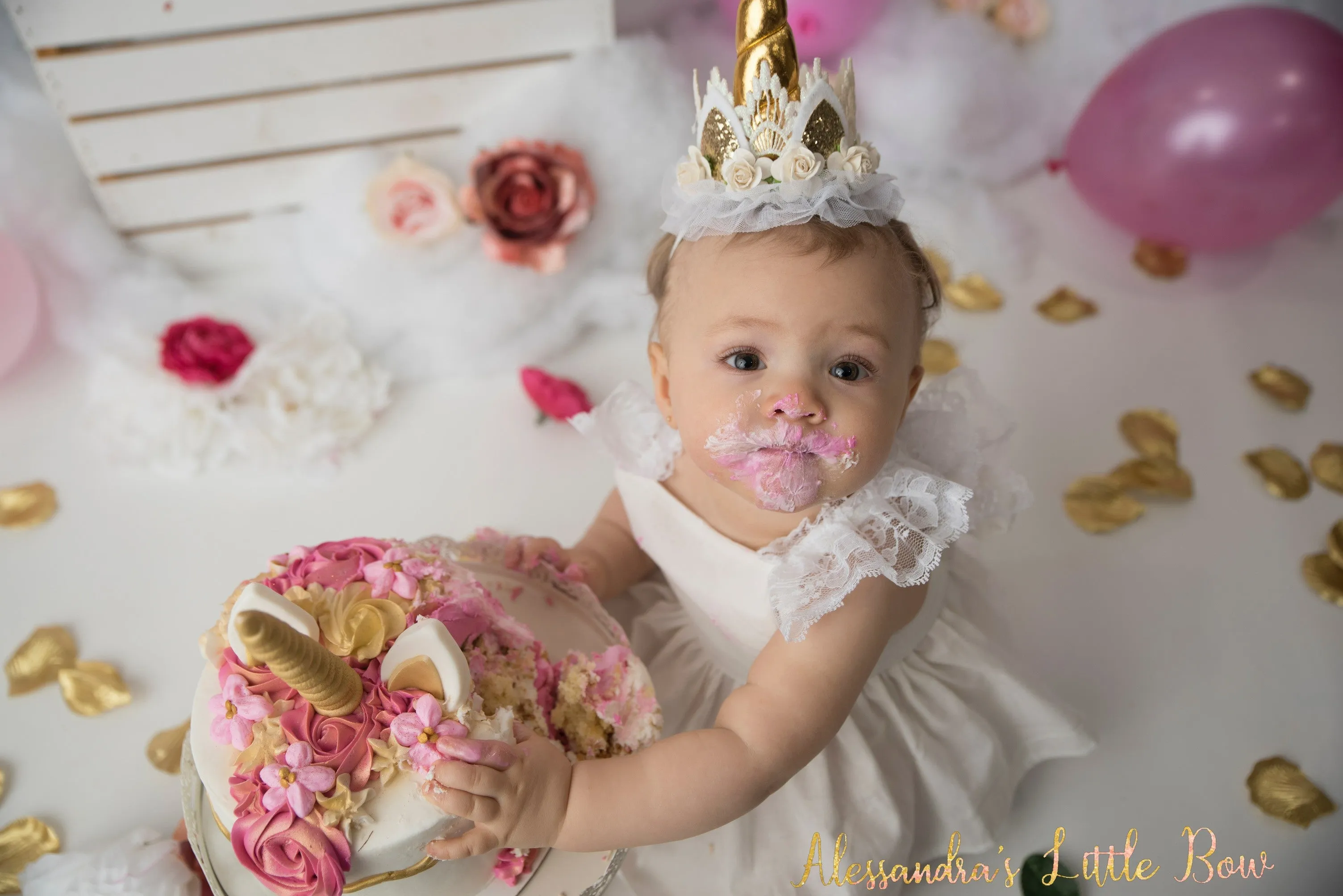 White ruffle swing set