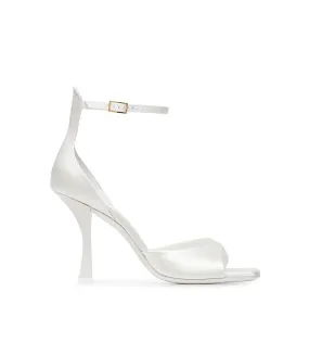 White satin sandals