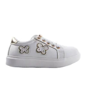 White sneakers decorated with Senapus butterflies