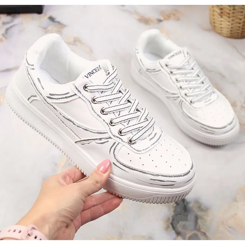 White Vinceza low sneakers