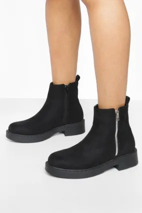 Wide Width Quilted Zip Detail Chelsea Boots