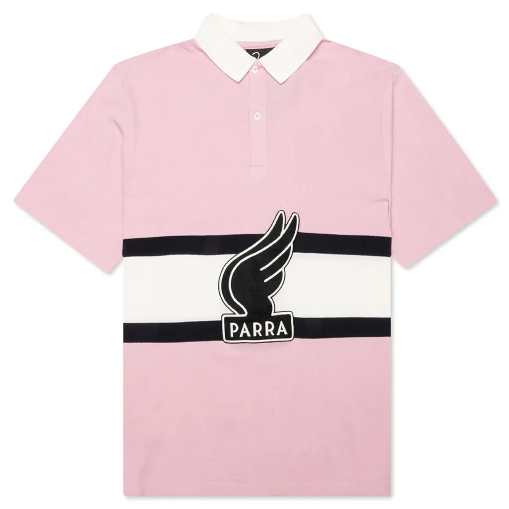 Pink and Off-White Winged Logo Polo