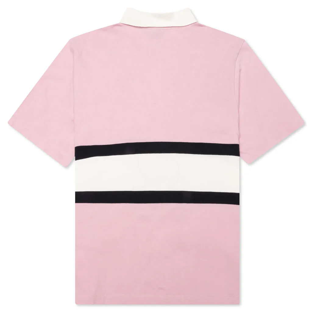 Pink and Off-White Winged Logo Polo