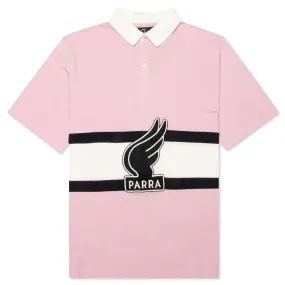 Pink and Off-White Winged Logo Polo