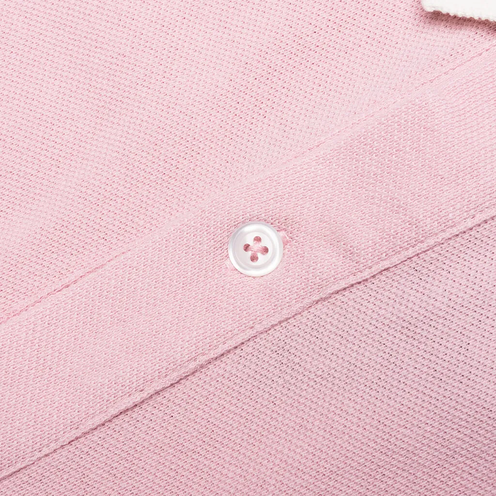 Pink and Off-White Winged Logo Polo