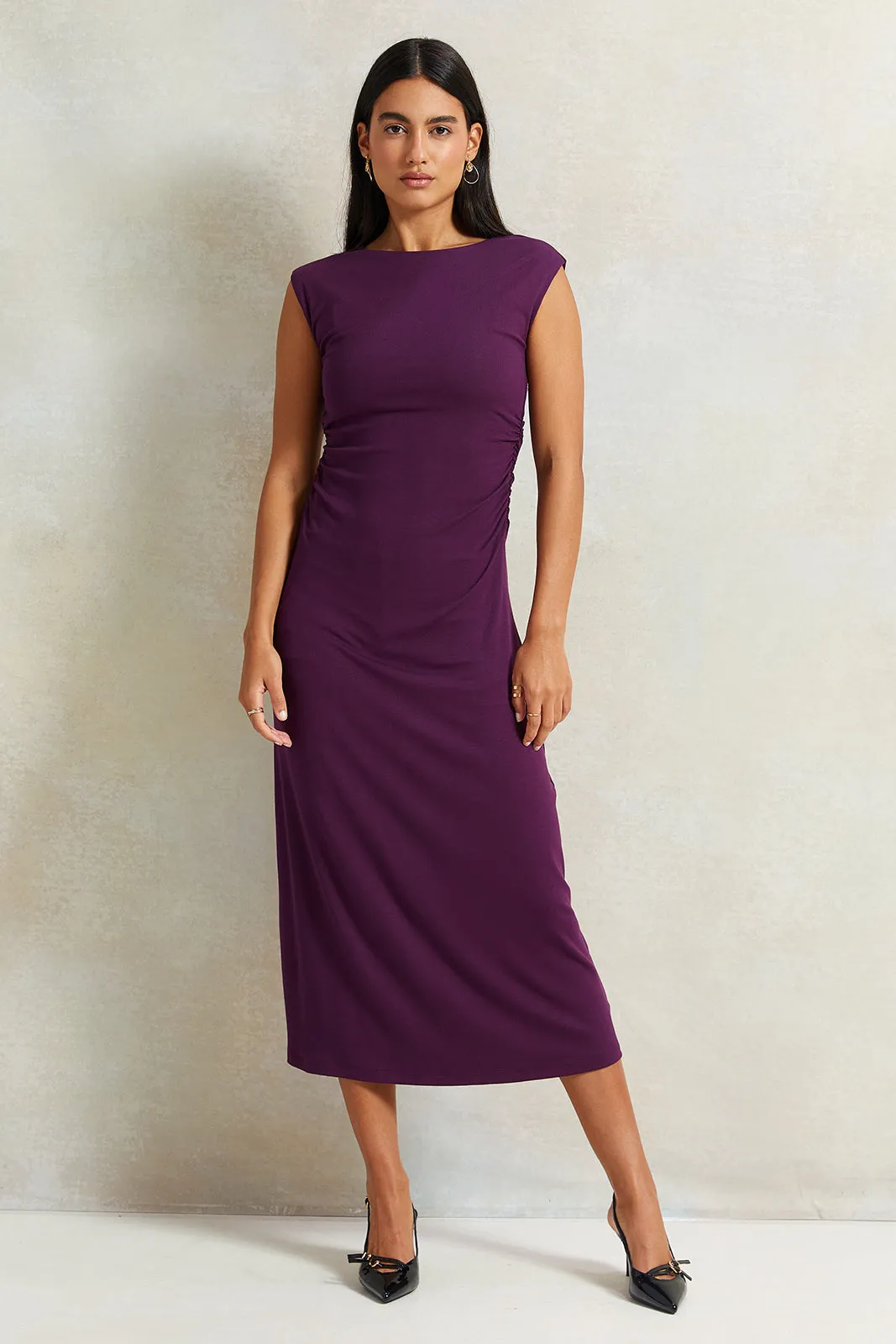 Women Purple Midi Dress