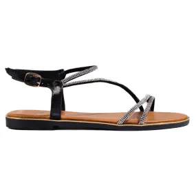 Women's black glitter sandals