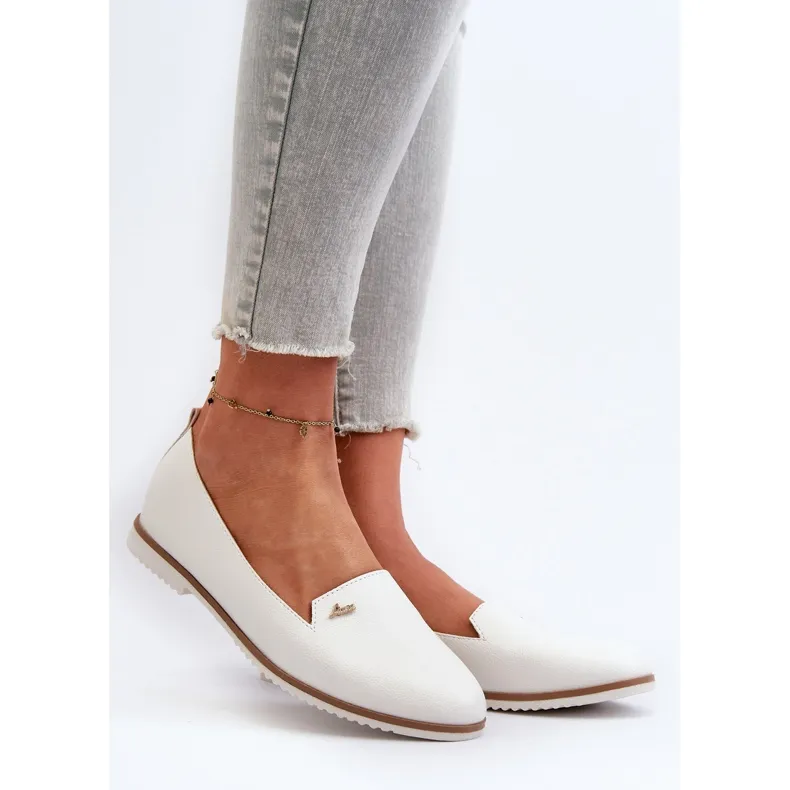 Women's Flat Moccasins White Enzla