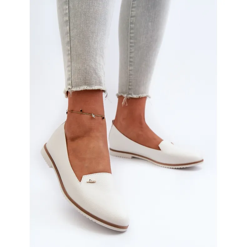 Women's Flat Moccasins White Enzla