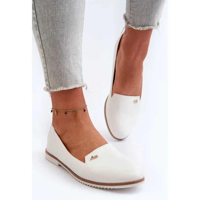 Women's Flat Moccasins White Enzla