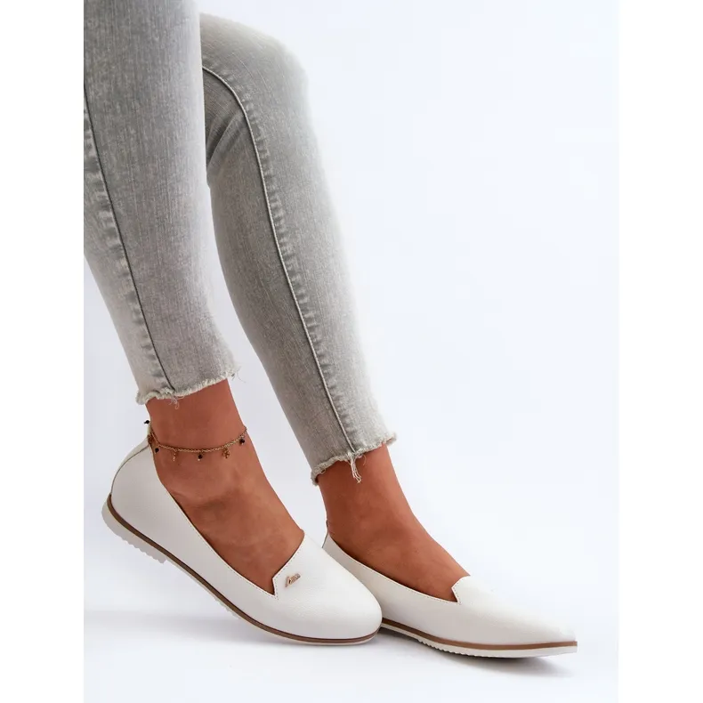 Women's Flat Moccasins White Enzla