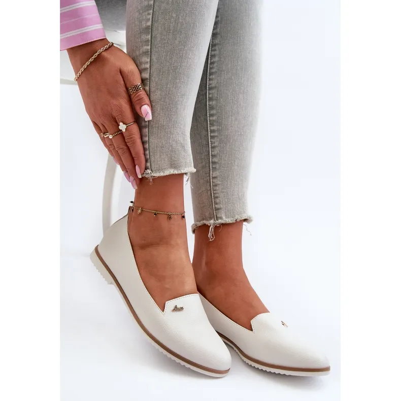 Women's Flat Moccasins White Enzla