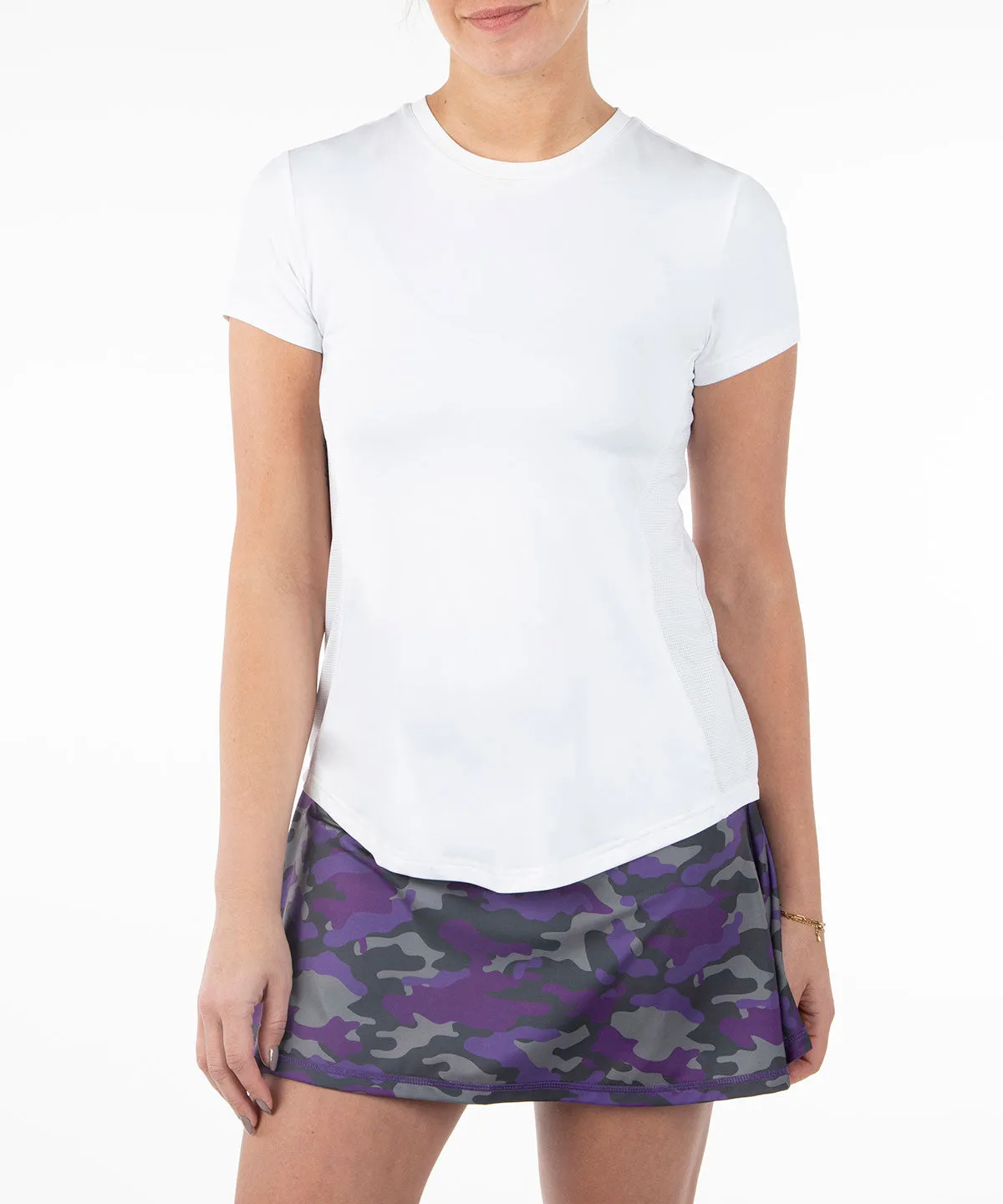 Women's Aria Tee Shirt with Mesh Knit Insert