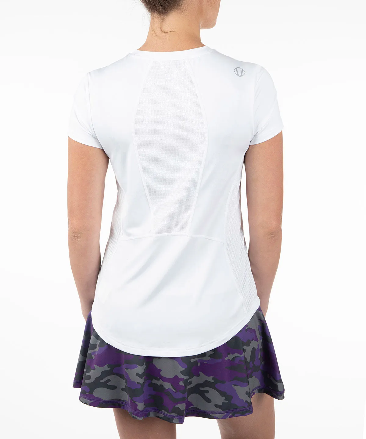 Women's Aria Tee Shirt with Mesh Knit Insert