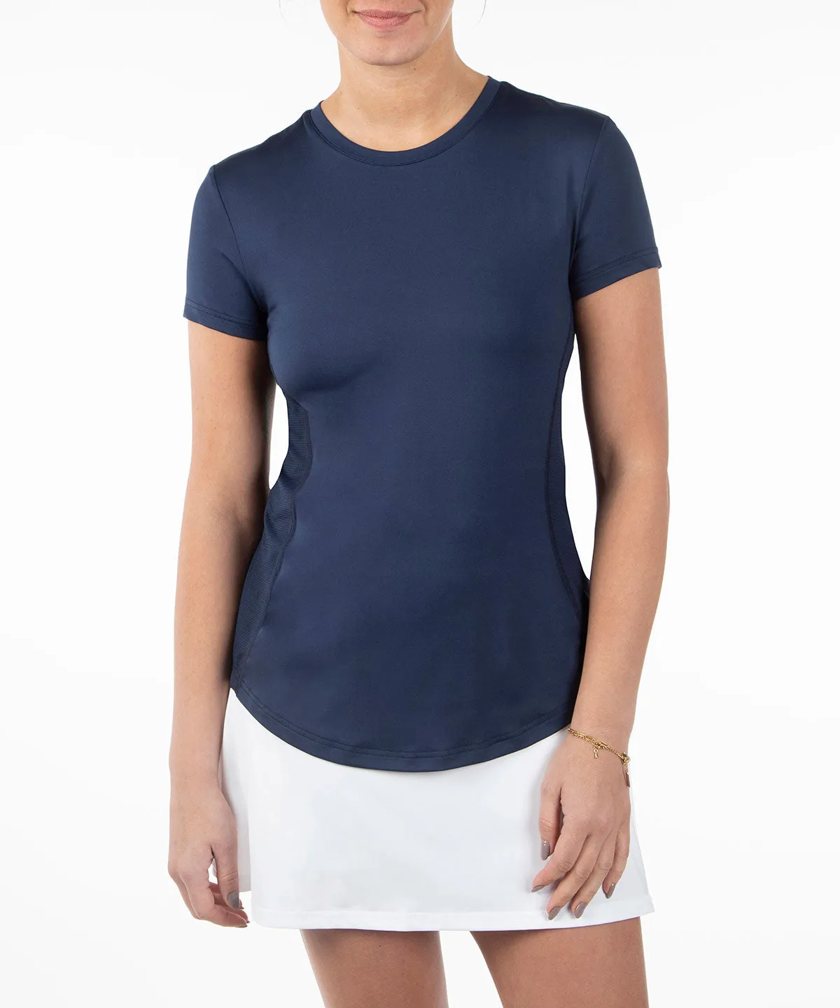 Women's Aria Tee Shirt with Mesh Knit Insert