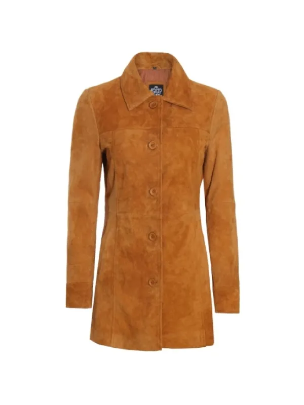 Brown Suede Coat for Women