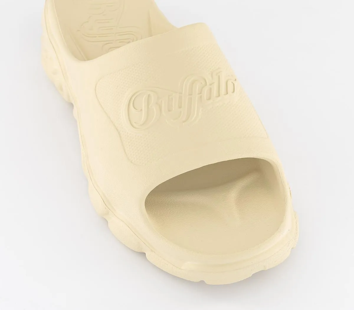 Buffalo Ladies Cream Slide Sandals.