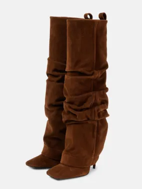 Women's High Heel Slouch Knee High Boots