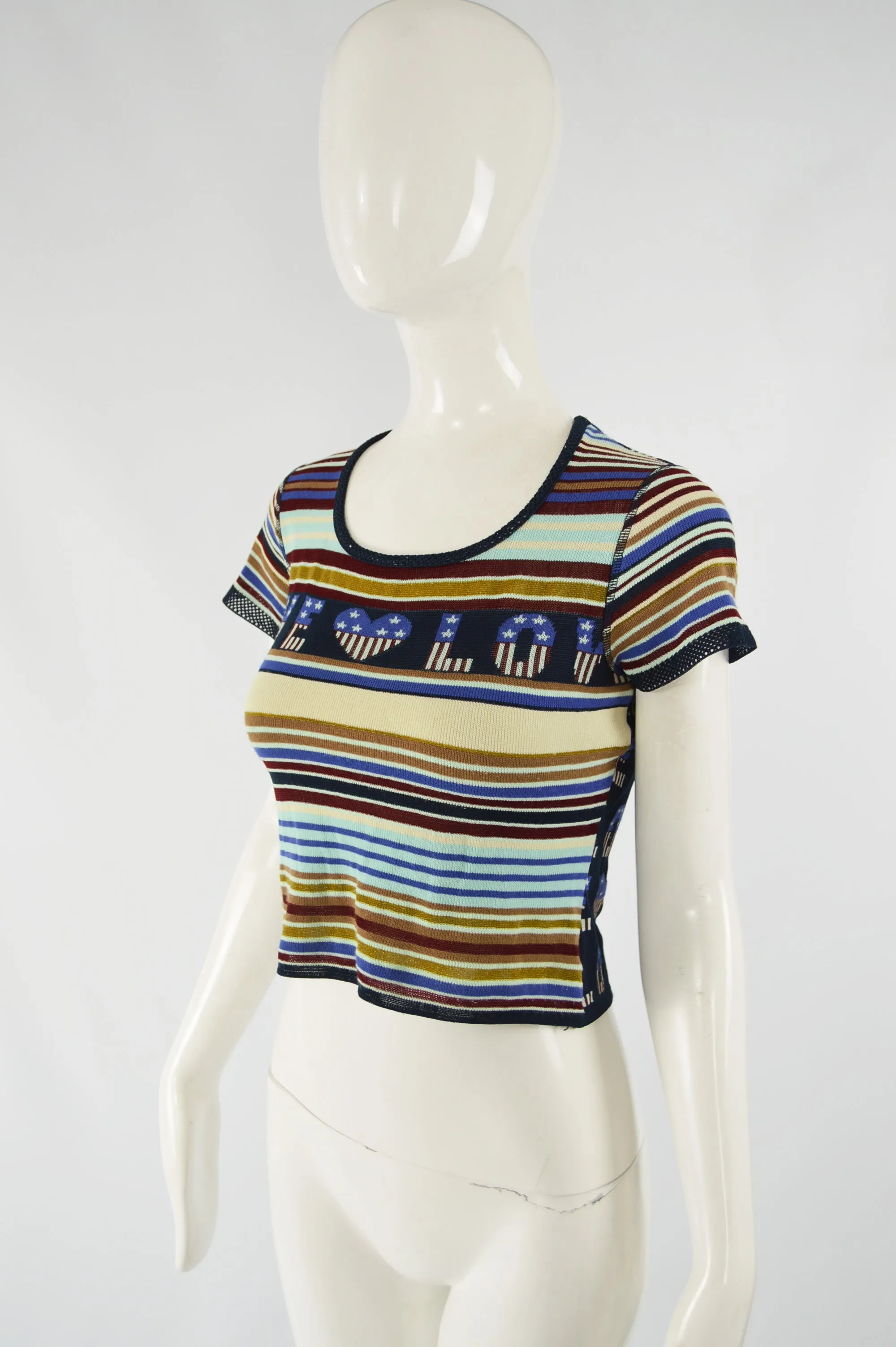 Womens Vintage 'Love' Knit Crop Top, 1990s