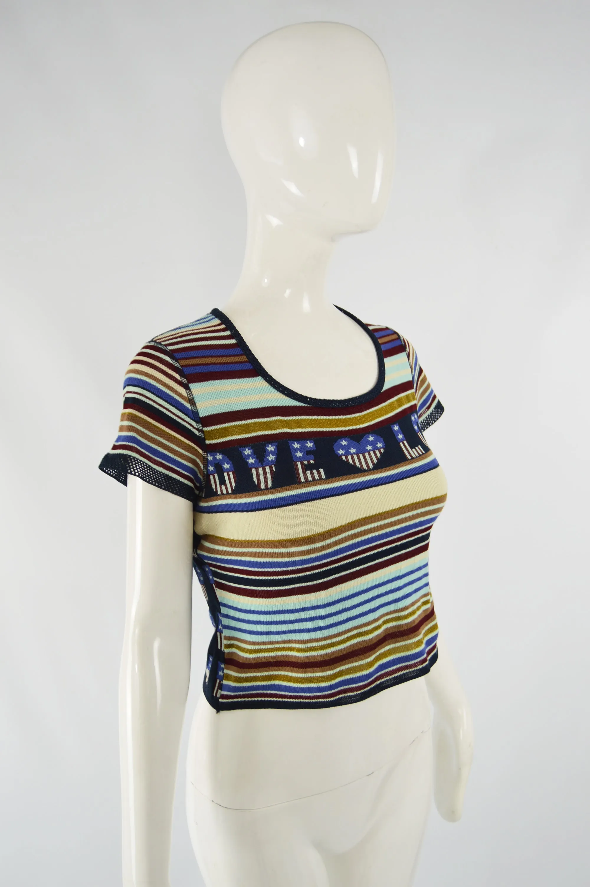 Womens Vintage 'Love' Knit Crop Top, 1990s