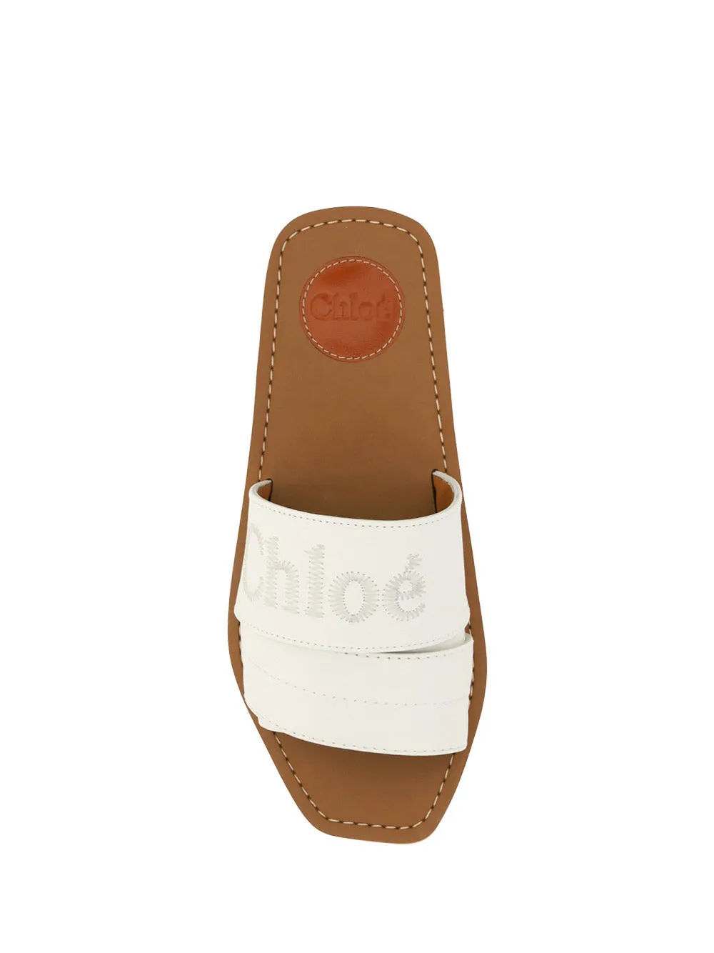 White Wood Flat Mule