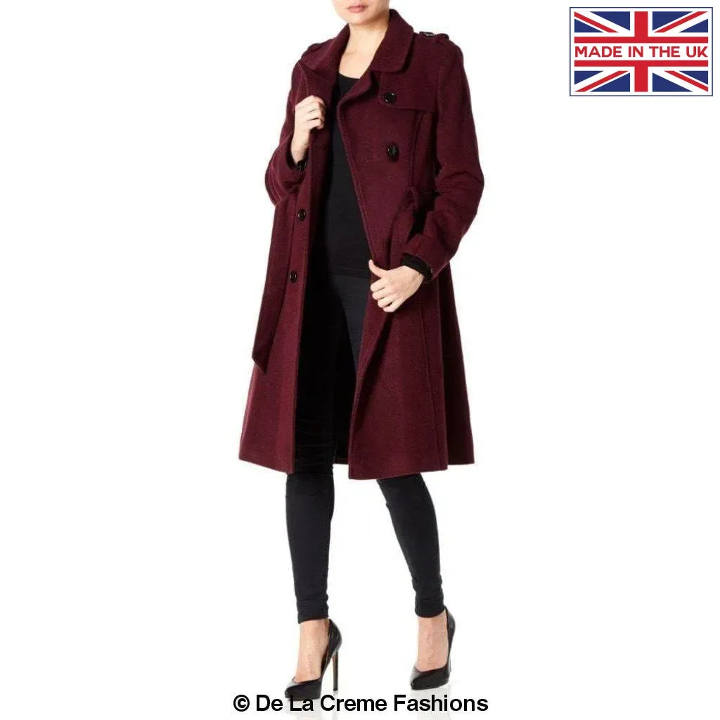 Wool and Cashmere Blend Military Coat (9048)