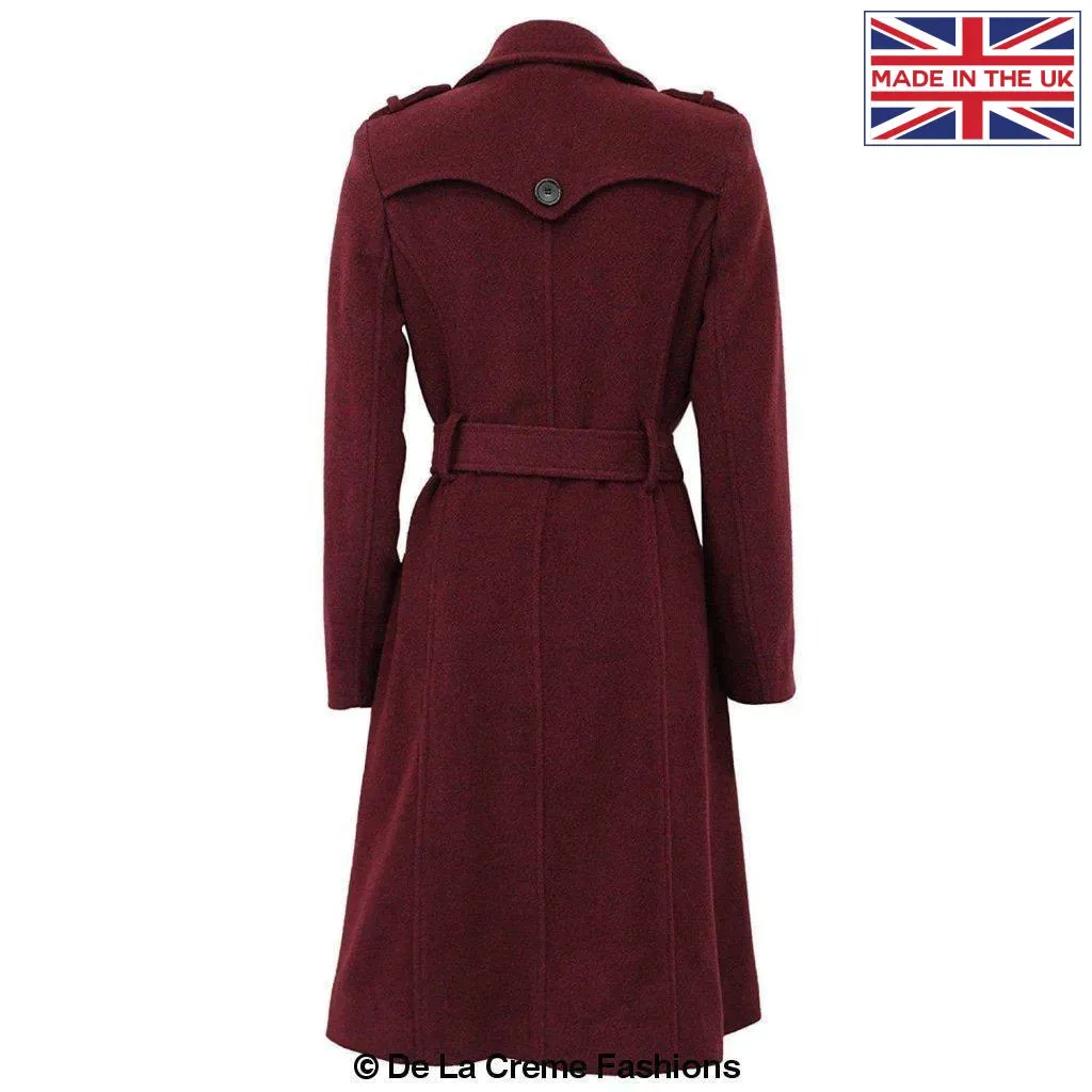 Wool and Cashmere Blend Military Coat (9048)