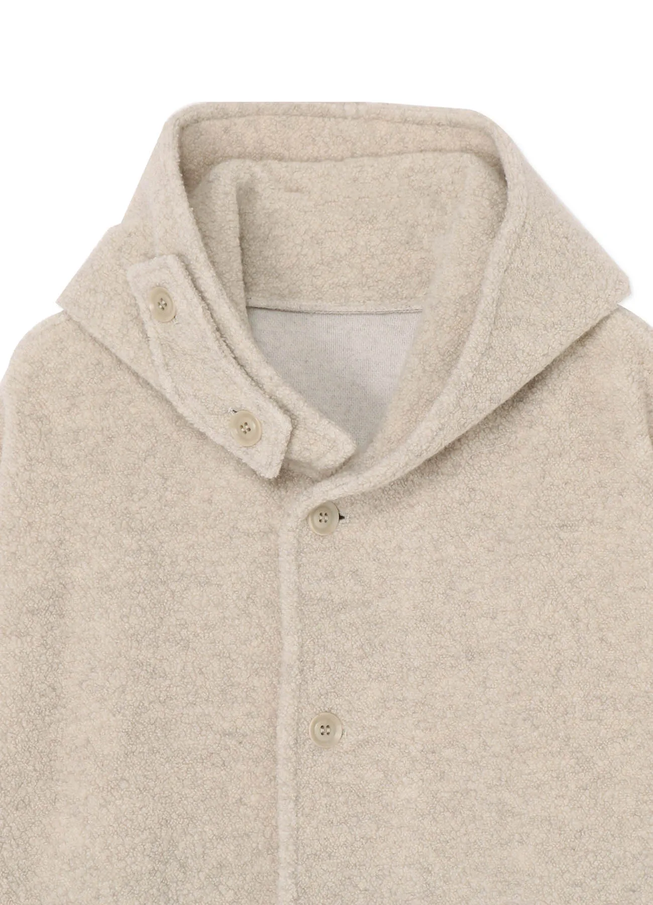 WOOL BREND PILE HOODED COAT