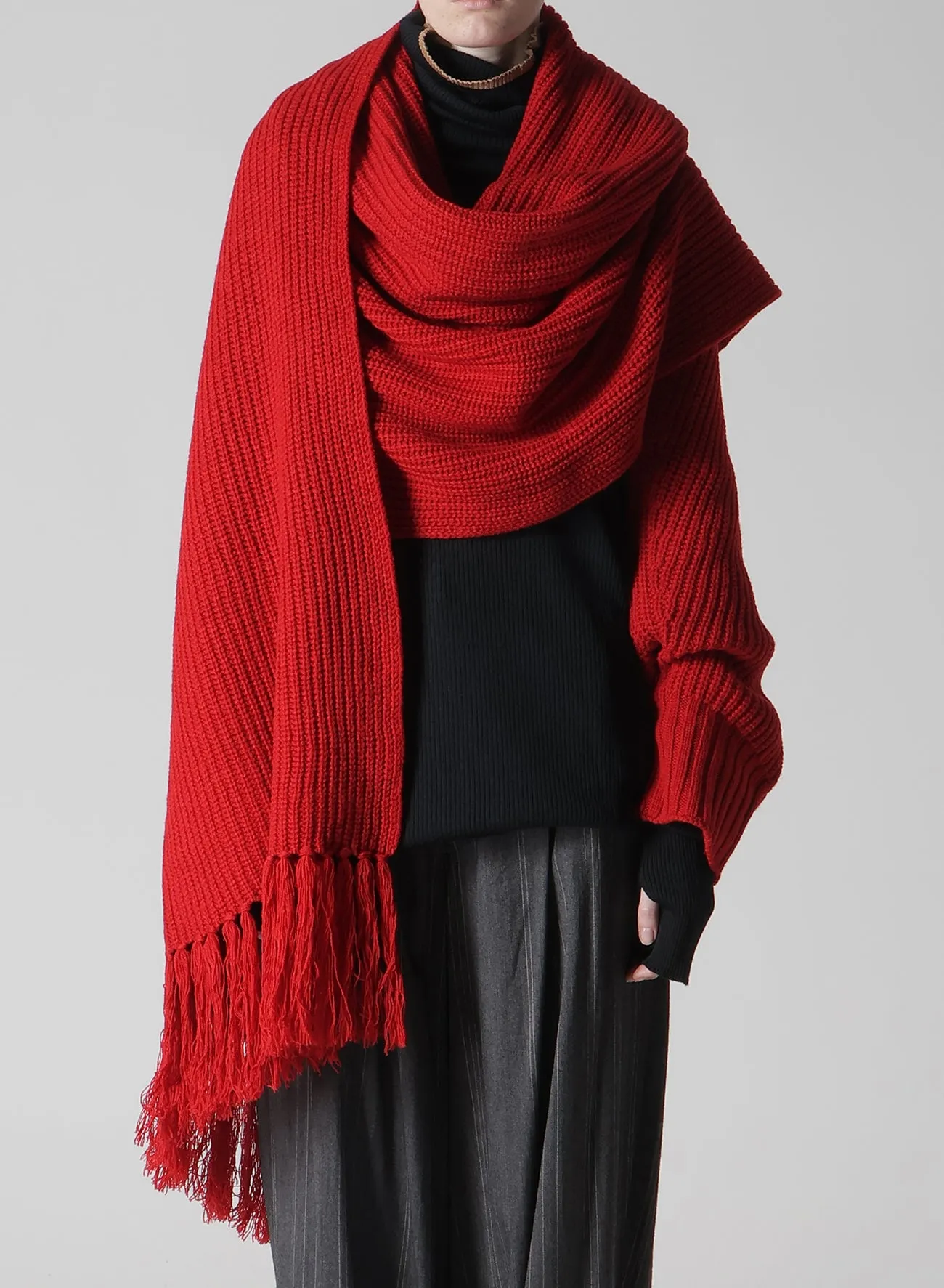 WOOL KNIT STOLE