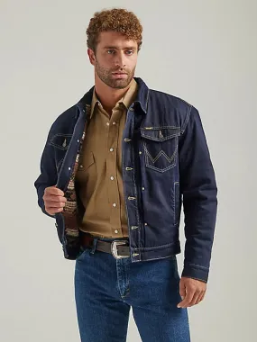 Wrangler Vintage Denim Trucker Jacket with Sherpa Lining