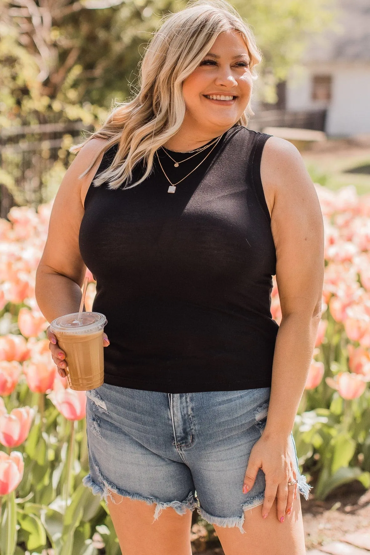 Black Knit Tank Top