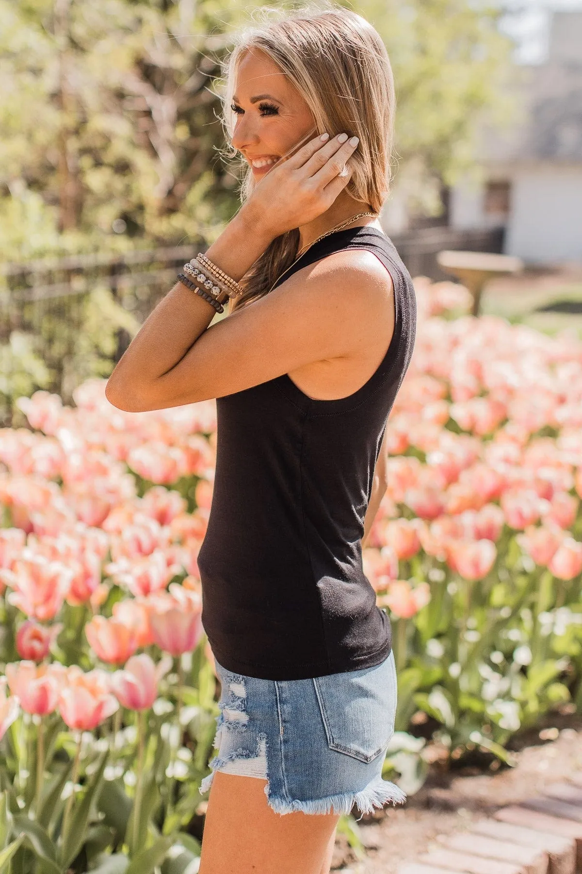 Black Knit Tank Top